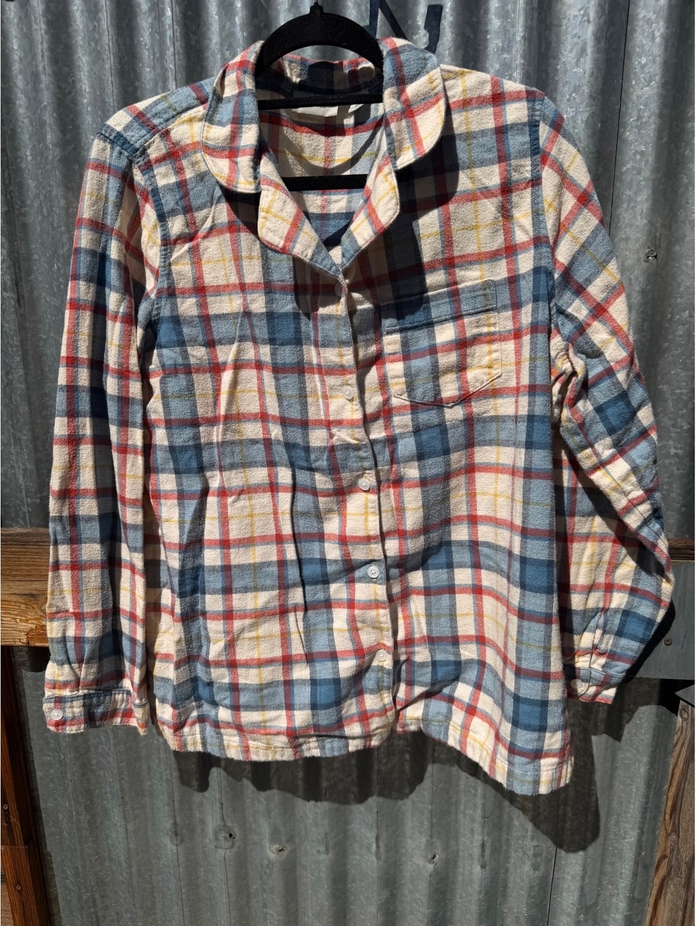 L.L. Bean Women's Scotch Plaid Flannel Pajama Top, Size XL